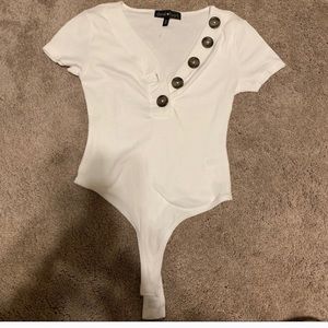 White Button Down Bodysuit